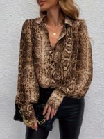 Stylish And Elegant Leopard-print Long-sleeve Cardigan Shirt - Image 3