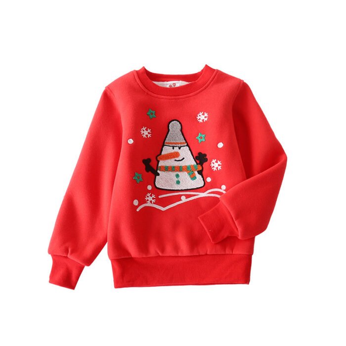 Christmas snowman plus velvet padded baby sweater - Image 7