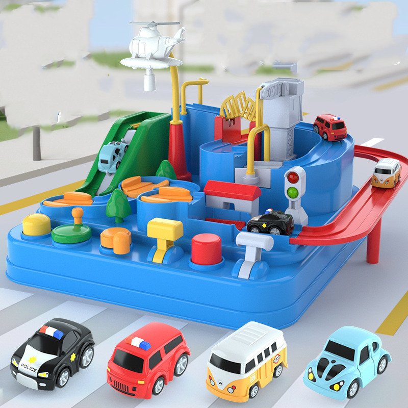 3376314970010.jpg Cars Pass Through Big Adventure Parking Lot Rail Car Toy Car Track Kids Toy - Image 1