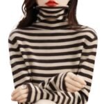 New Striped Ruffled-neck Thermal Top Made From Teddy Fleece - Image 2