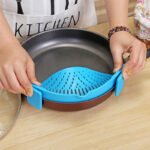 Silicone Clip-on Pot Pan Bowl Funnel Oil Strainer Creative Rice Washing Colander for Draining Liquid Fits All Pot Size - Image 8