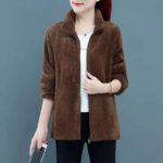 Womens Fashionable Loose-fitting Plus-size Fluffy Coat - Image 6