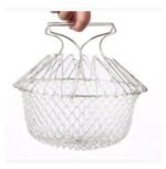Deep Fry Basket Stainless Steel Multi-function Foldable Chef Cooking Basket Flexible Kitchen Tool for Fried Food Washing Fruits Vegetables - Image 10