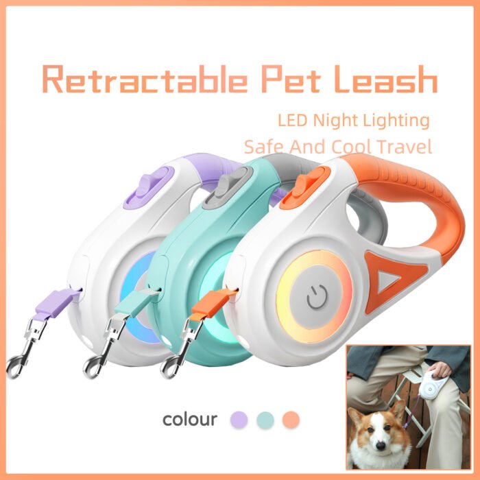 Dog Leash Retractable Leash And Dog Collar Spotlight Automatic Pet Dog Cat Traction Rope For Small Medium Dogs Pet Product - Image 10