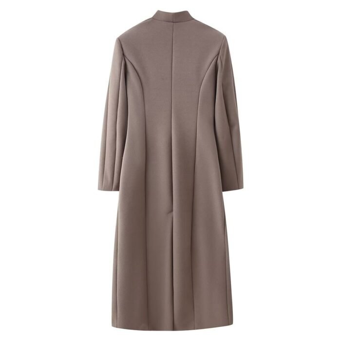 Fashionable Wool Coat With A Stand-up Collar - Image 4