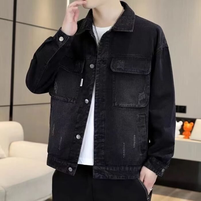 Mens Stylish Relaxed-fit Casual Denim Jacket - Image 5