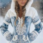 Womens Fashionable Flannel Thermal Hooded Zip-Up Cardigan Sweater - Image 4