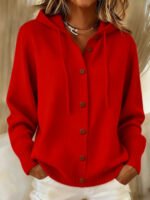 Womens American-style Relaxed-fit Cardigan Hoodie - Image 6