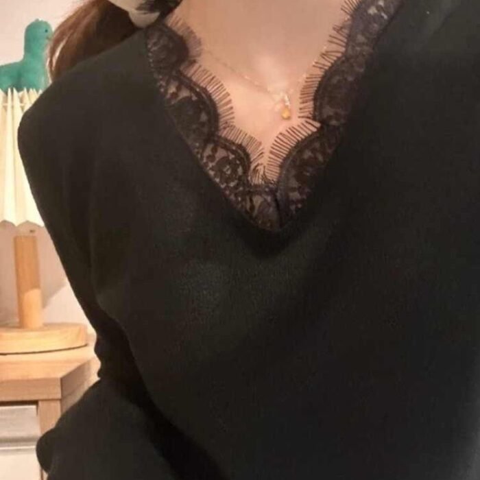 Casual Soft-style Top With A Designer Touch Featuring Lace Paneling And Reversible Wear - Image 6