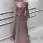 Stand Collar All-inclusive Long Sleeve Detachable Evening Dress Elegant Elegant Two-piece Suit - Image 5