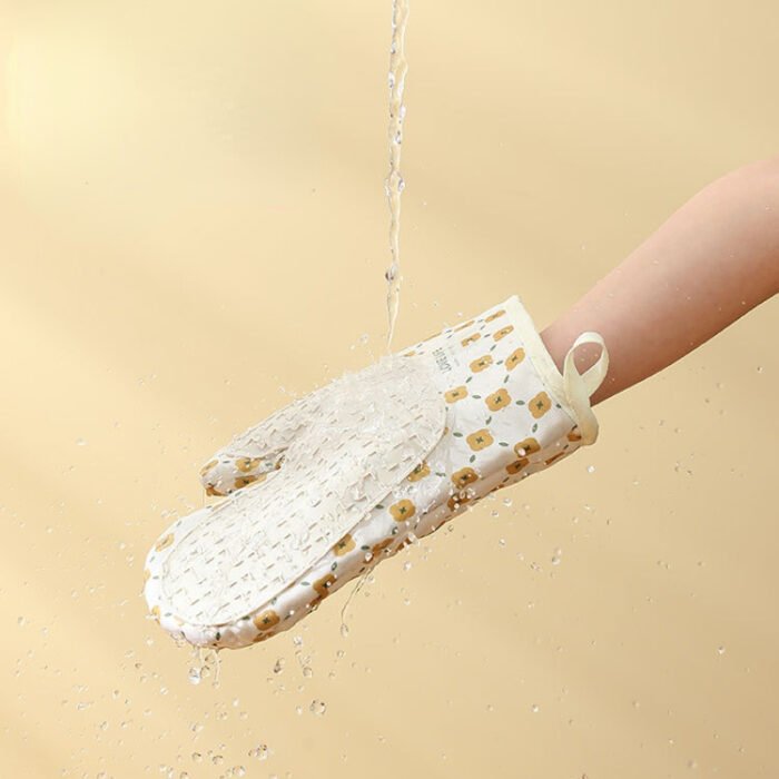 Anti-Scalding Microwave Cotton Non-Slip Insulation Gloves Oven Mitts  Kitchen Heat Resistant Thickened Cotton Heat Insulation Microwave Oven Oven Anti Scalding Household Gloves Baking Tools - Image 5