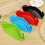 Silicone Clip-on Pot Pan Bowl Funnel Oil Strainer Creative Rice Washing Colander for Draining Liquid Fits All Pot Size - Image 5