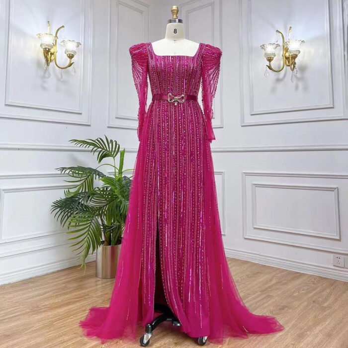 Rose Red Host Performance Evening Dress - Image 5