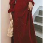 Bridal Toast Attire Red Autumn Party Look - Image 5