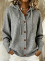 Womens American-style Relaxed-fit Cardigan Hoodie - Image 8