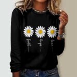 3D Digital print Floral Crew neck Long sleeve Pullover - Image 9