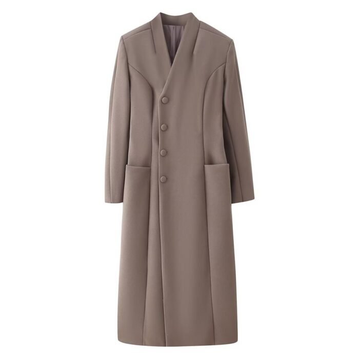 Fashionable Wool Coat With A Stand-up Collar - Image 2