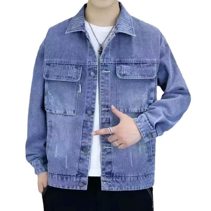 Mens Stylish Relaxed-fit Casual Denim Jacket - Image 4