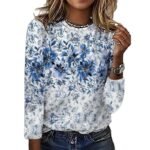 3D Digital print Floral Crew neck Long sleeve Pullover - Image 2