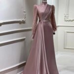 Stand Collar All-inclusive Long Sleeve Detachable Evening Dress Elegant Elegant Two-piece Suit - Image 2