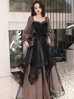 Black Ladies Evening Gown Long Sleeve Niche Art Test Host - Image 4
