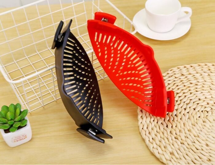 Silicone Clip-on Pot Pan Bowl Funnel Oil Strainer Creative Rice Washing Colander for Draining Liquid Fits All Pot Size - Image 9
