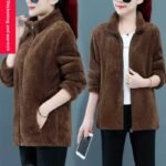 Womens Fashionable Loose-fitting Plus-size Fluffy Coat - Image 5