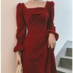 Bridal Toast Attire Red Autumn Party Look - Image 3
