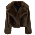 Stylish Short Winter Coat With A Suit Collar And Faux Fur Trim - Image 7