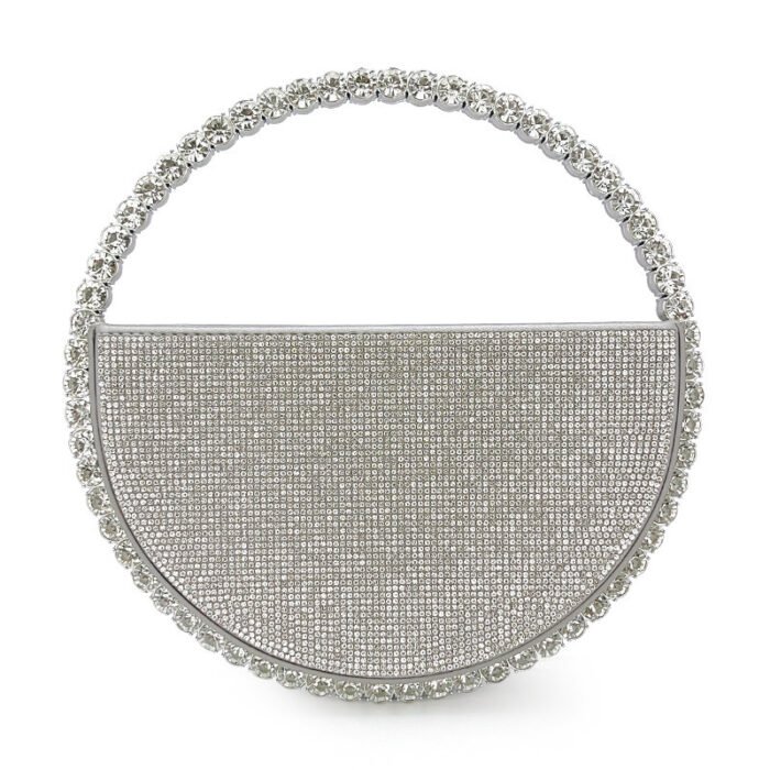 Round Handbag Socialite Rhinestone Evening Bag French Style Formal Gown Evening Bag - Image 3