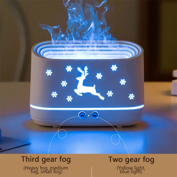 Elk Flame Humidifier Diffuser Mute Household Atmosphere Lamp Christmas Home Decorations - Image 9