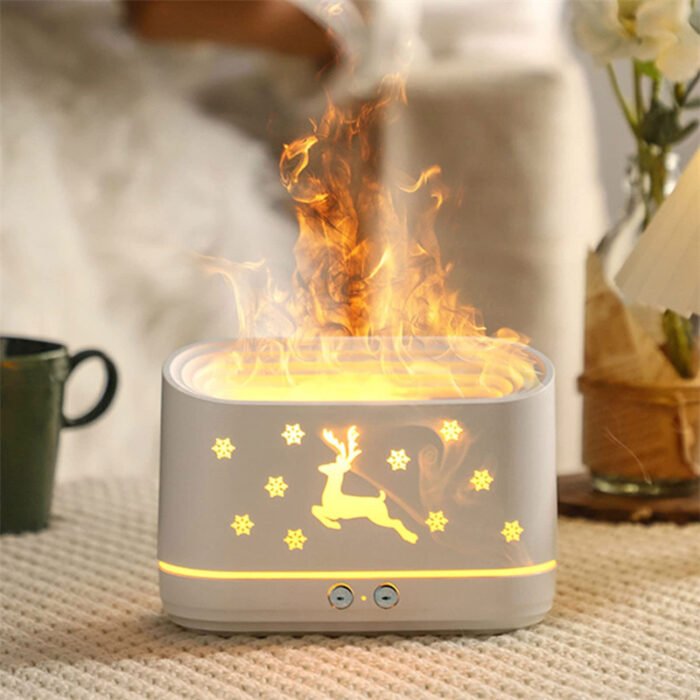 Elk Flame Humidifier Diffuser Mute Household Atmosphere Lamp Christmas Home Decorations - Image 2