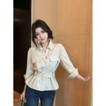 Womens Polo-Neck Workwear Shirt With A Designer Edge For Autumn - Image 7