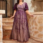 Plump Girls Wearable Evening Gown Noble Temperament Tummy Hiding - Image 6