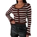 Y2K Chic Striped Knitted Top - Image 3