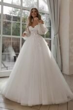Boho Bride Gown Puff Sleeve Off Shoulder Wedding Dresses - Image 9