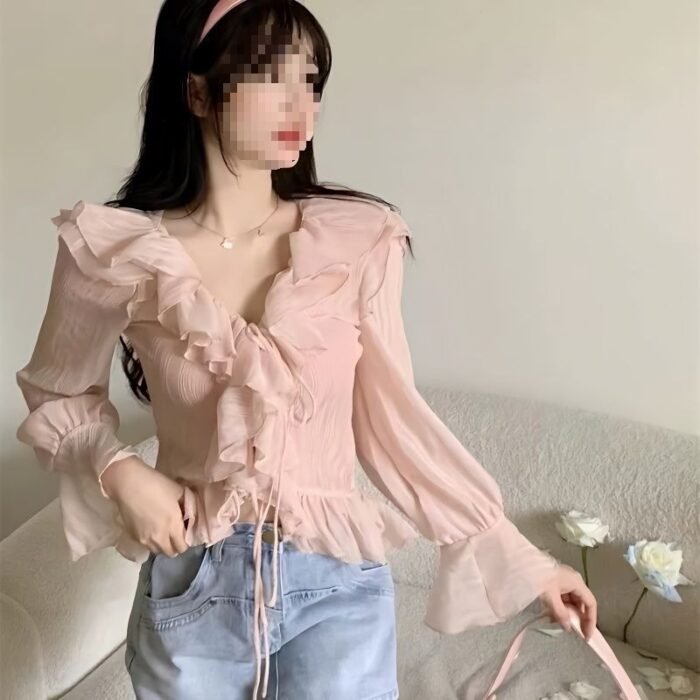 Ice-silk Chiffon Sun-protective Blouse For Women - Image 5