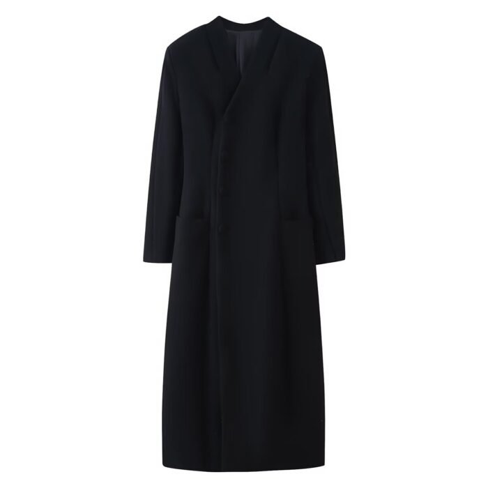 Fashionable Wool Coat With A Stand-up Collar - Image 5