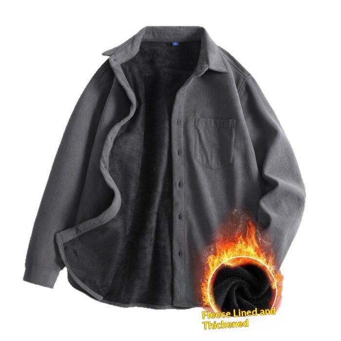 Mens Retro Corduroy Long-Sleeve Shirt - Image 6