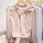 Womens Chiffon Pullover Featuring Organic Tulle Lace Beaded Details - Image 4