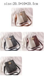 New Fashion Texture Bucket Bag - Foreign Gas Large Capacity Single Shoulder Diagonally Slant Color Bucket Bag - Image 6