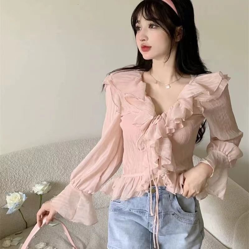 c04a0503-eb85-4312-8a96-e12e9cf8de0f.jpg Ice-silk Chiffon Sun-protective Blouse For Women - Image 1