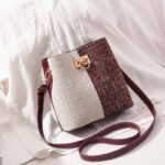 New Fashion Texture Bucket Bag - Foreign Gas Large Capacity Single Shoulder Diagonally Slant Color Bucket Bag - Image 8