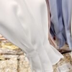 Womens Chiffon Pullover Featuring Organic Tulle Lace Beaded Details - Image 2