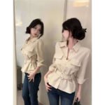 Womens Polo-Neck Workwear Shirt With A Designer Edge For Autumn - Image 5