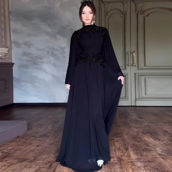 Autumn And Winter New Middle East Lace Robe Evening Gown - Image 5