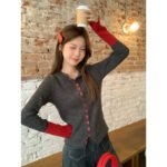 Womens Slimming Figure-Hugging Knitted Top With Panel Design - Image 4