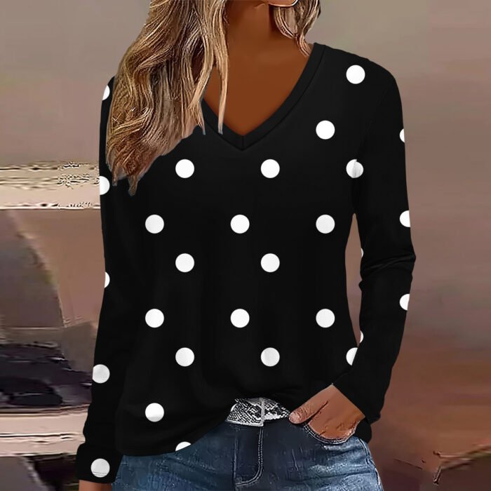Summer Womens Casual Long-Sleeve Printed Top - Image 3