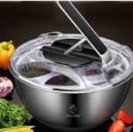Stainless Steel Salad Vegetable Dehydrator Salad Drying Machine Fruit And Vegetable Drain Basket Household Vegetable Washing Press Water Throwing Artifact - Image 7