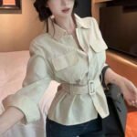 Womens Polo-Neck Workwear Shirt With A Designer Edge For Autumn